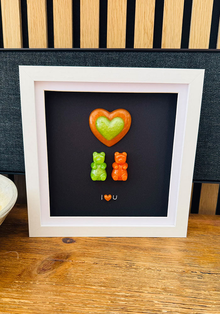 Tangerine & Lime: Framed Resin Bears with Citrus Heart