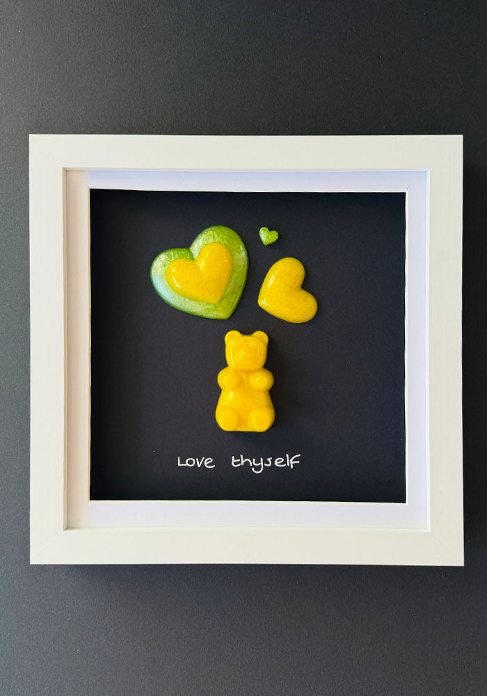 Yellow & Lime Resin Bear Self-Love Art