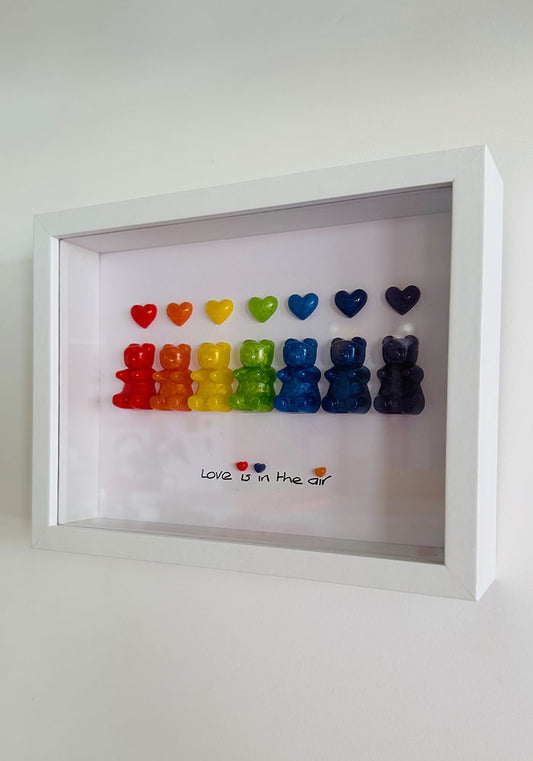 Love Is in the Air: Full Spectrum Resin Bear & Heart Display