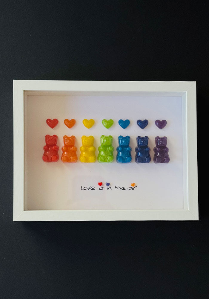 Love Is in the Air: Full Spectrum Resin Bear & Heart Display