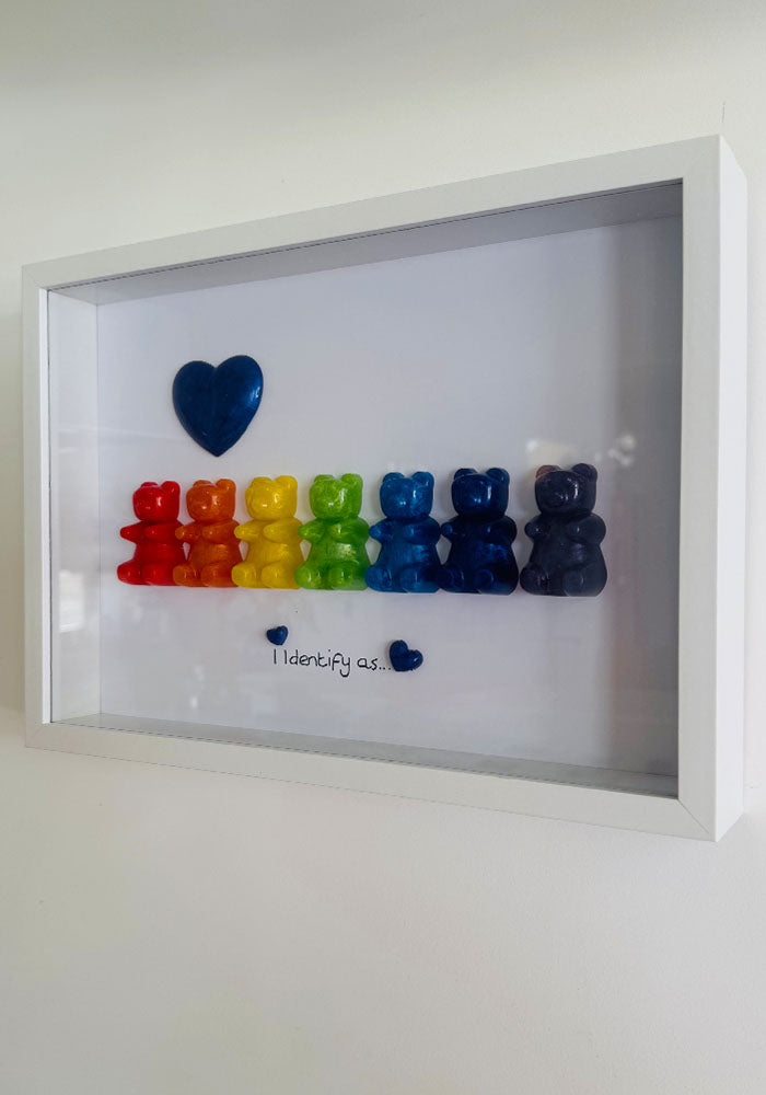 I Identify As...: Rainbow Resin Bear Pride Display