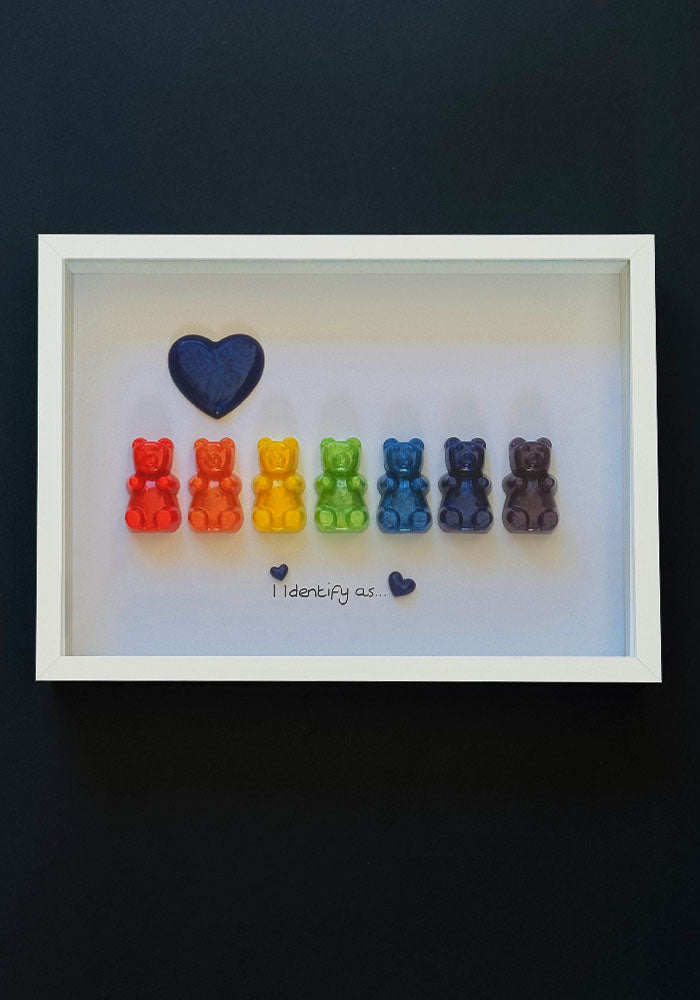 I Identify As...: Rainbow Resin Bear Pride Display