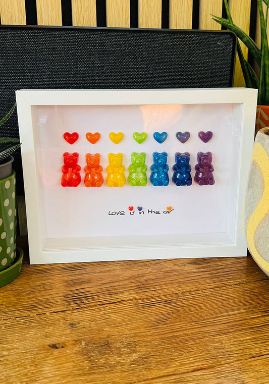 Love Is in the Air: Full Spectrum Resin Bear & Heart Display